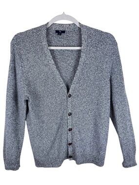 Gap Gray Heather Long Sleeve V-Neck‎ Button Up Cardigan Sweater Size XL